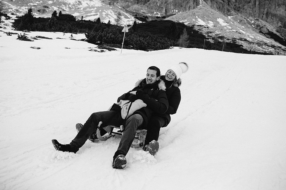 RITRATTO DI COPPIA A 2700 MT DI QUOTA RIFUGIO LAGAZUOI CORTINA