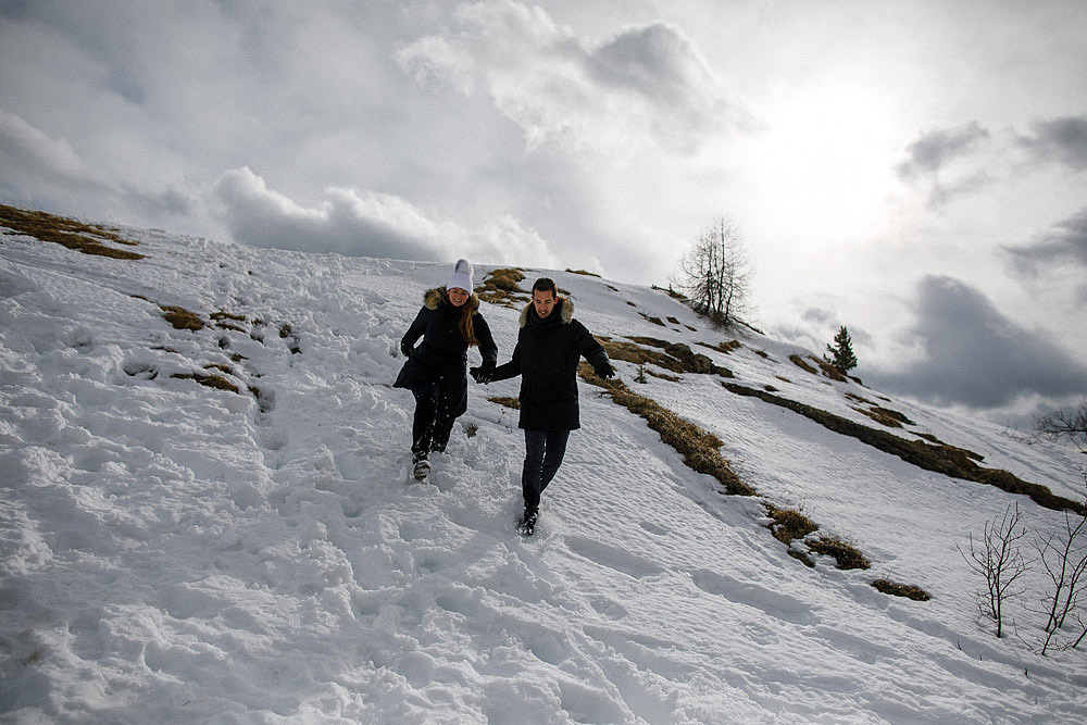 RITRATTO DI COPPIA A 2700 MT DI QUOTA RIFUGIO LAGAZUOI CORTINA